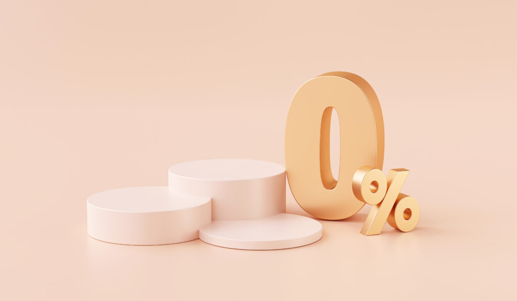 zero percent 0 winner gold podium pedestal product display show product yellow background 3d rendering 1